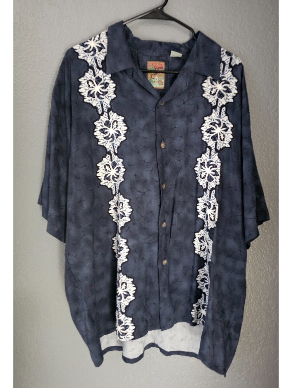 Men's Pineapple Connection Tropical Hawaiian Shirt Button Up Size X Large Blue